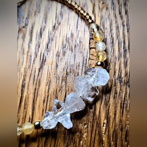 Earth Luxe: Natural Citrine & Double Terminated Herkimer Diamonds Bracelet